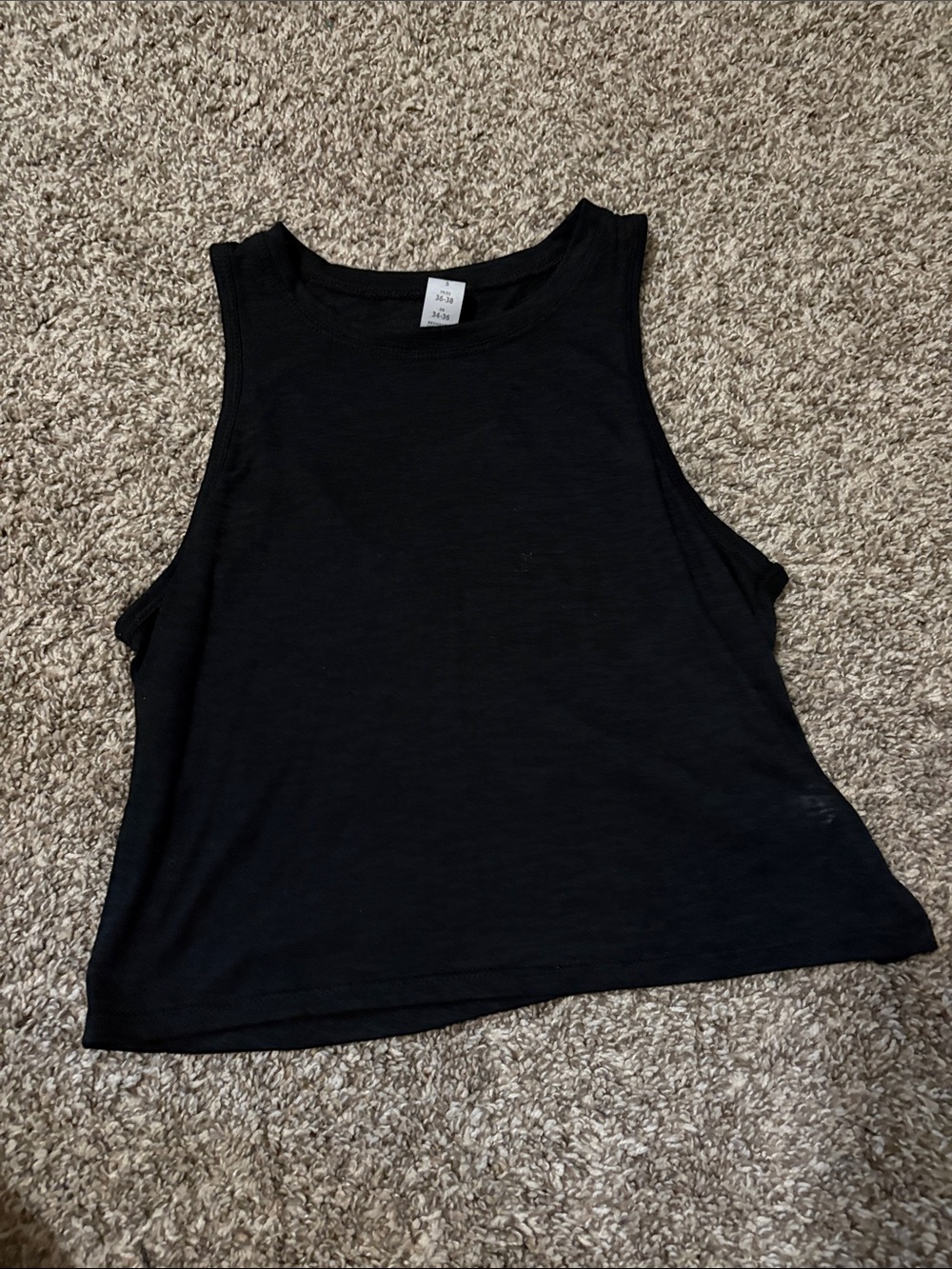 Balance Collection Black Sleeveless Crop Tank Top